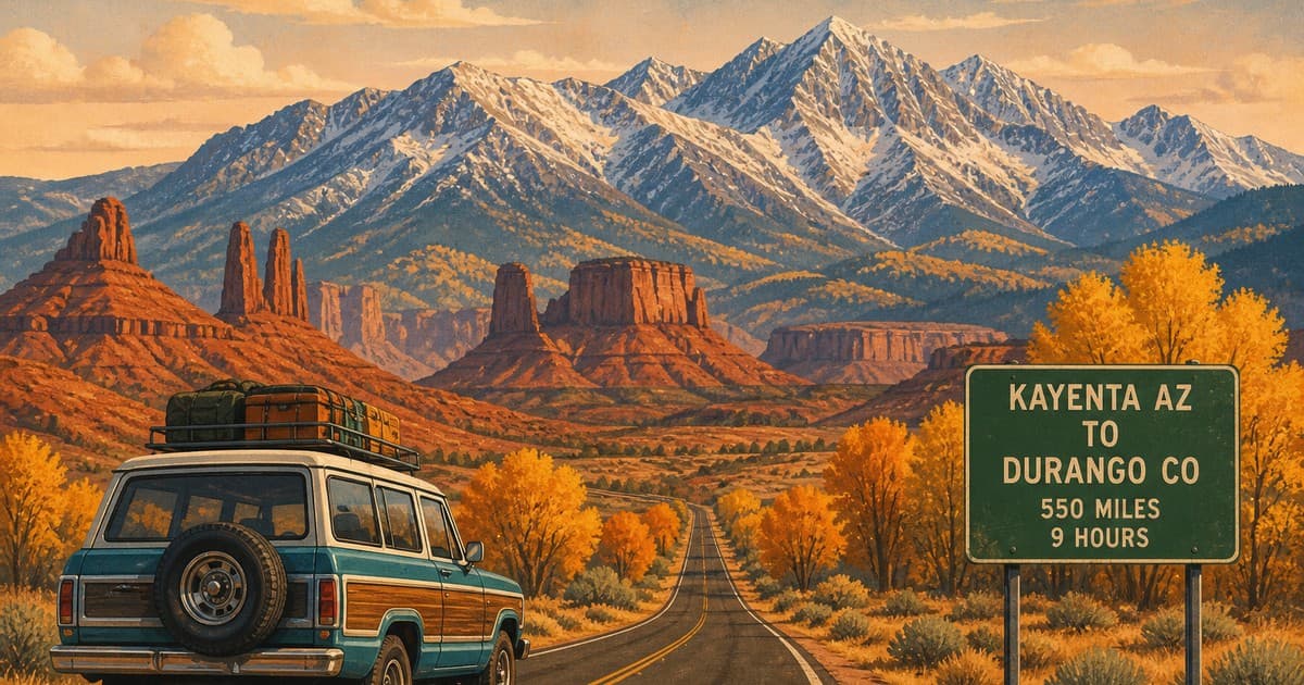 Kayenta AZ to Durango CO: Drive Route, Time, and Stops